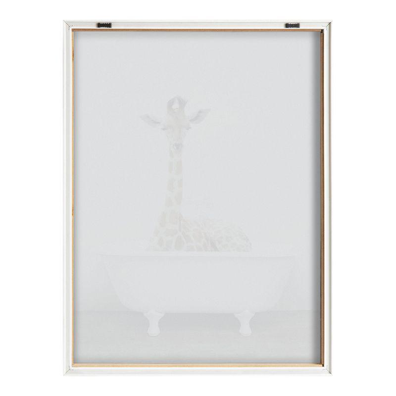 18" x 24" Blake Giraffe 2 in Tub Color Framed Printed Glass by Amy Peterson Art Studio Natural - Kate & Laurel All Things Decor