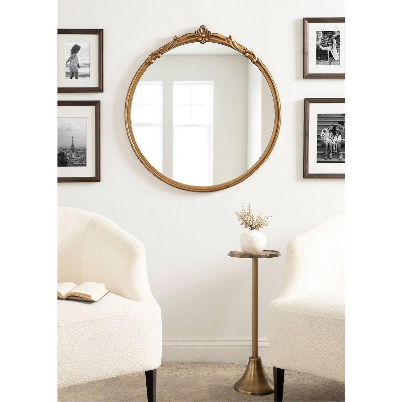 30" x 30" Marchon Framed Wall Mirror Gold - Kate & Laurel All Things Decor: Modern Round Decorative, No Assembly Required