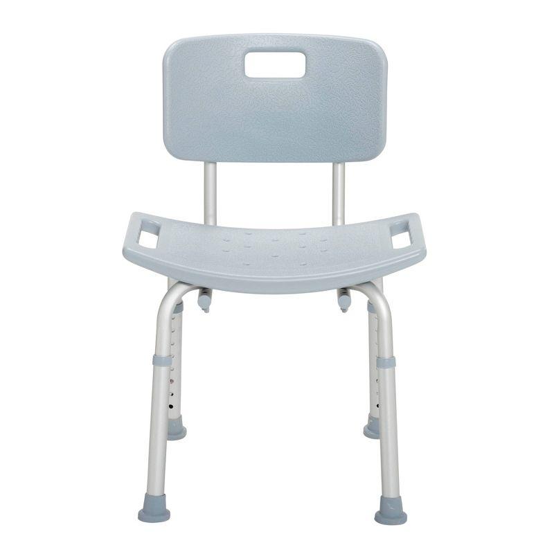 Drive Medical Bathroom Safety Shower Tub Bench Chair with Back, Gray