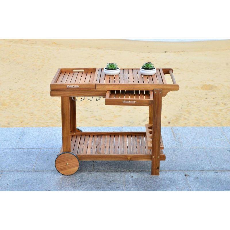 Orland Outdoor Tea Trolley PAT7010 - Natural - Safavieh
