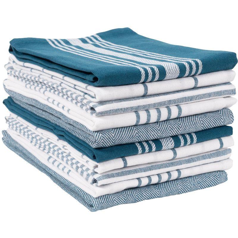 KAF Home Soho Set of 10 Recycled Cotton Kitchen Towels - 18"x 28" (Teal)