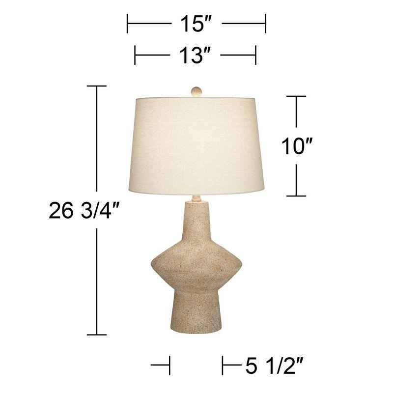 360 Lighting Cozumel 26 3/4" Tall Geometric Rustic Mid Century Modern Coastal Table Lamps Set of 2 Beige Living Room Bedroom Bedside Off-White Shade