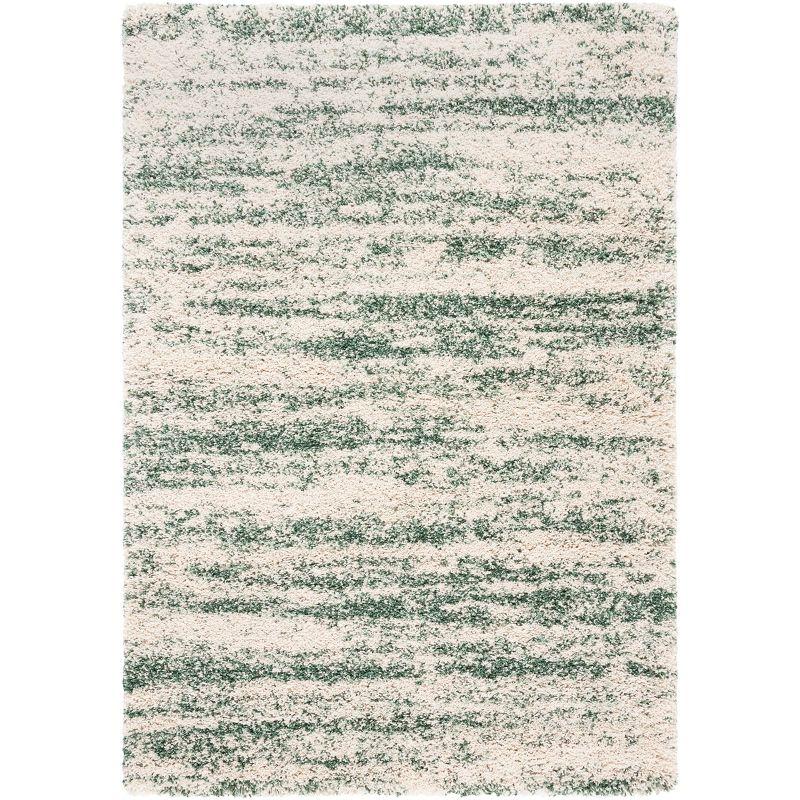 Hudson Shag SGH206 Power Loomed Area Rug - Ivory/Green - 6'x9' - Safavieh.