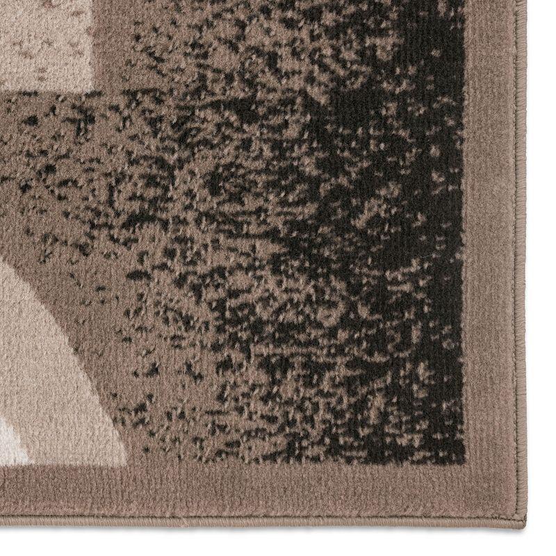 Home Dynamix Premium Rizzy Contemporary Abstract Border Area Rug, Taupe/Orange, 5'3"x7'5"