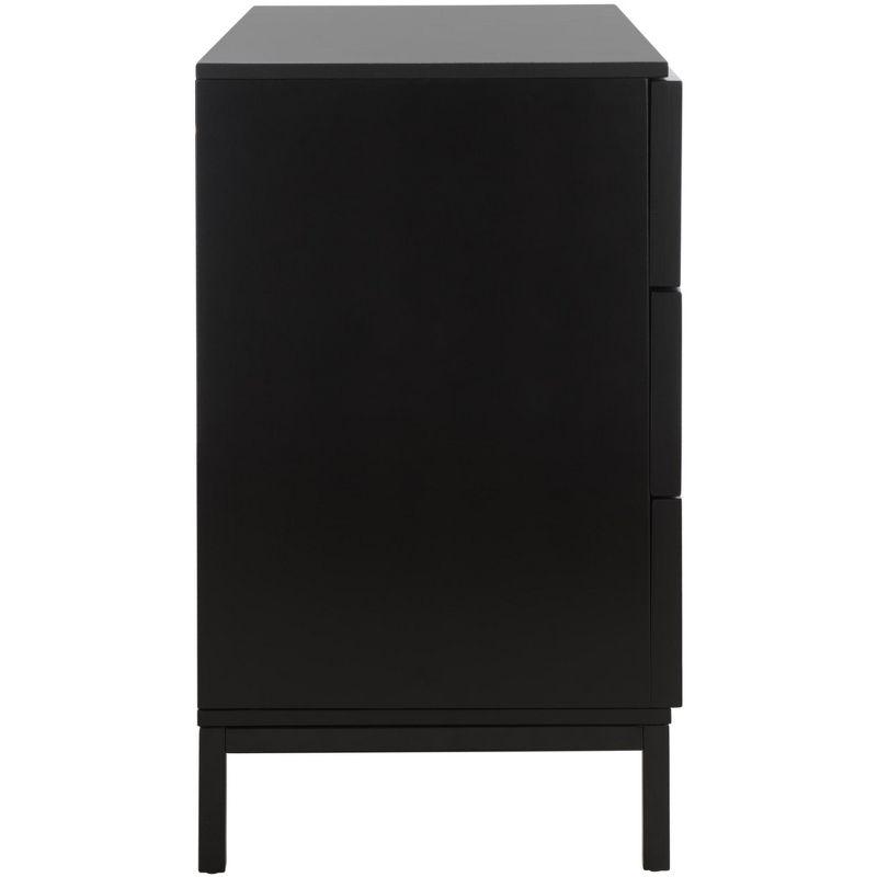 Zadie 3 Drawer Rattan Chest - Black/Natural - Safavieh