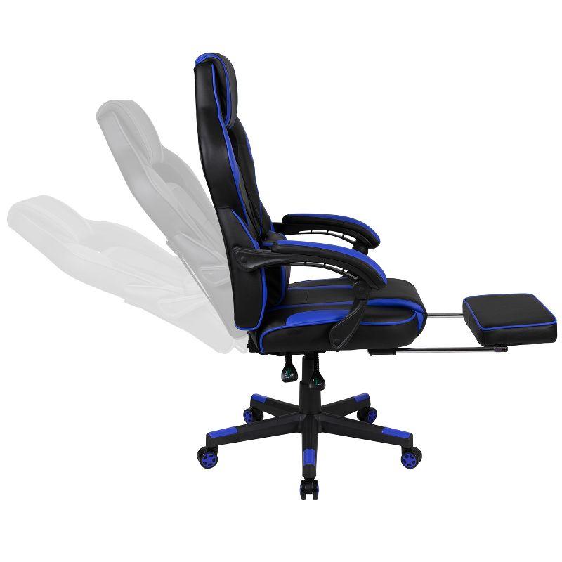 Flash Furniture X40 Gaming Chair Racing Ergonomic Computer Chair with Fully Reclining Back/Arms, Slide-Out Footrest, Massaging Lumbar