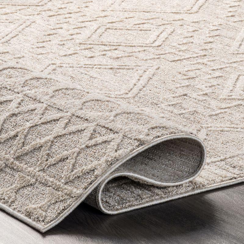 Cameron High Low Moroccan Textured 5'x8' Area Rug in Beige