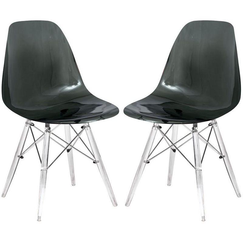 George Oliver Karen Modern Dining Side Chair with Acrylic Base (Set of 2)