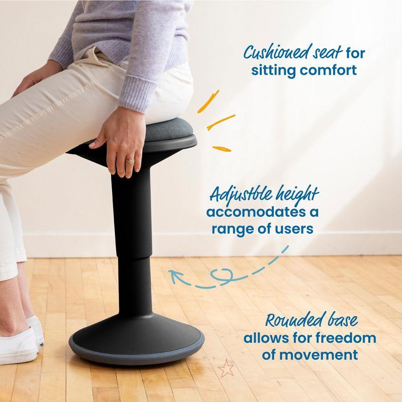 ECR4Kids ECR4Kids Sitwell Wobble Stool with Cushion, Adjustable Height, Active Seating