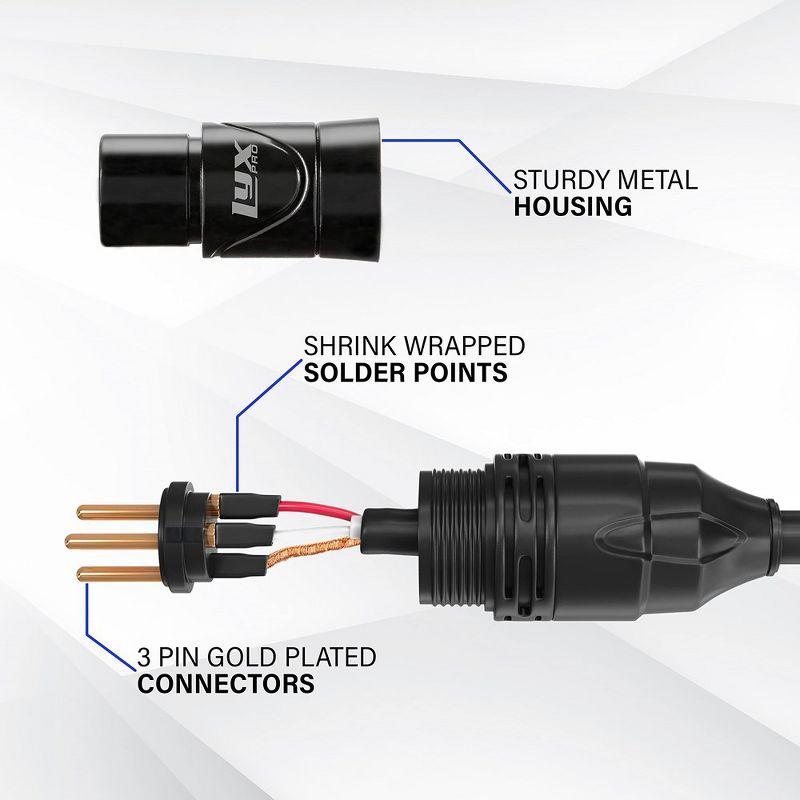 LyxPro Right Angle Male-to-Female XLR Microphone Cable