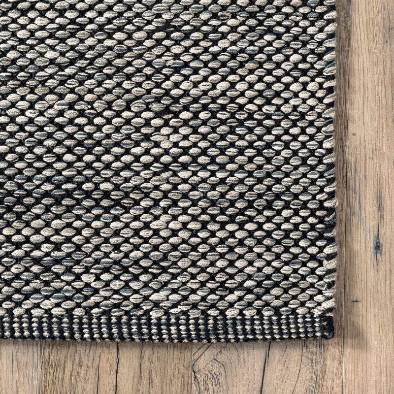 Gray 6' x 9' Handmade Cotton Flat Woven Area Rug