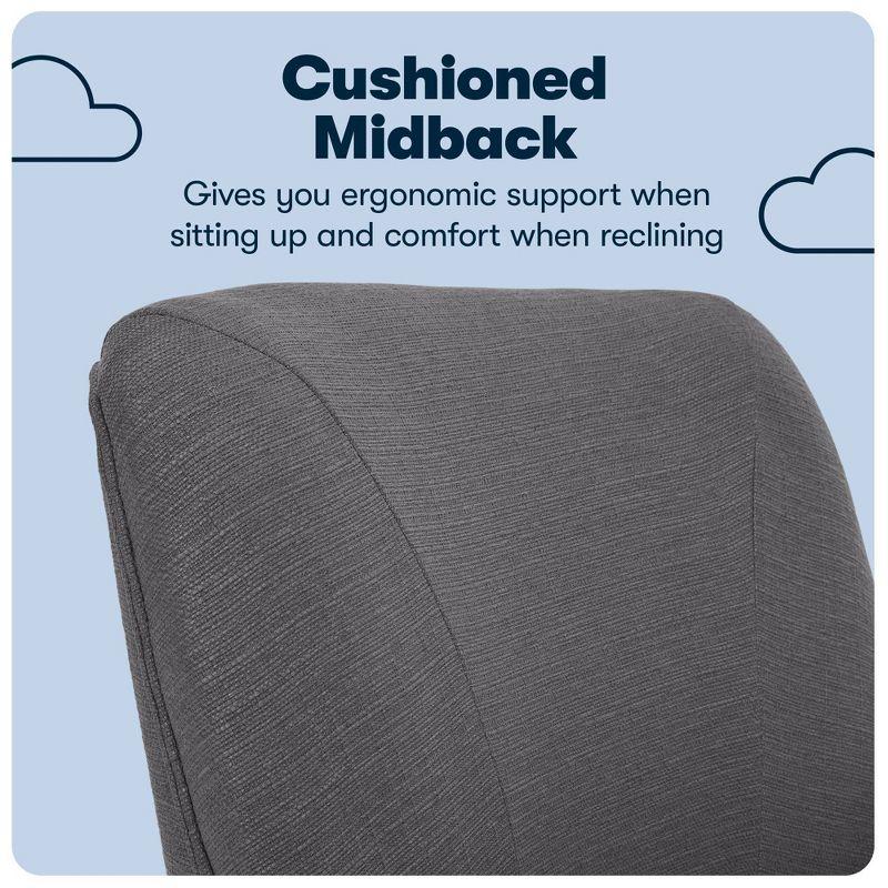 Style Leighton Home Office Chair Inviting Graphite - Serta: Mid-Back, Twill Fabric, Adjustable