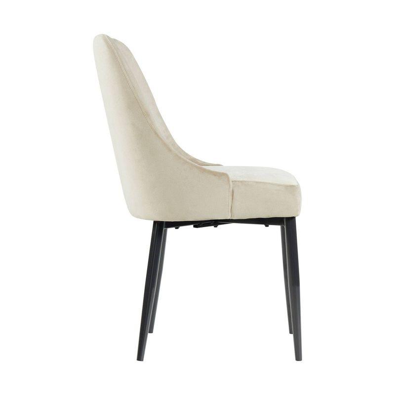 Mardelle Dining Side Chair Set Cream - Picket House Furnishings: Upholstered, Metal Legs, 2-Piece