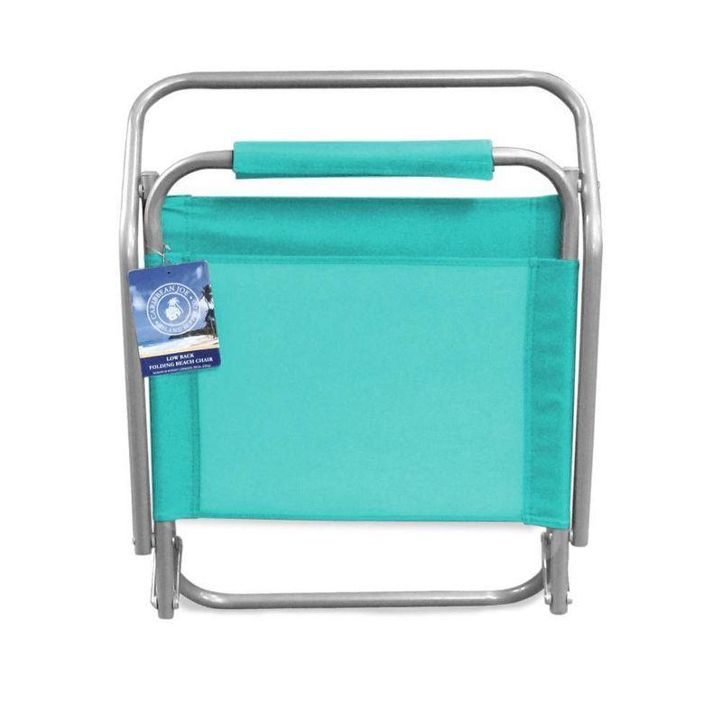 Caribbean Joe Low Steel Outdoor Portable Beach Chair - Teal