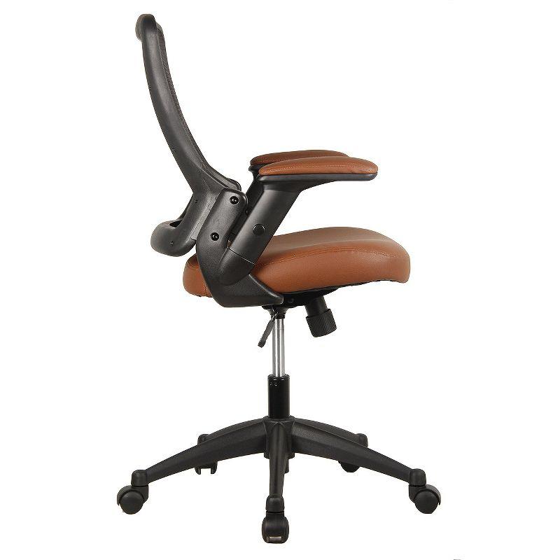 Brown Mesh and Leather Adjustable Task Chair