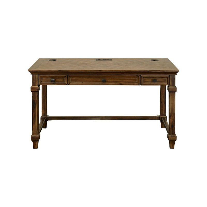 Porter Traditional Wood Writing Desk Brown - Martin Furniture: Elegant Home Office, 54" Width, All-Purpose Drawer