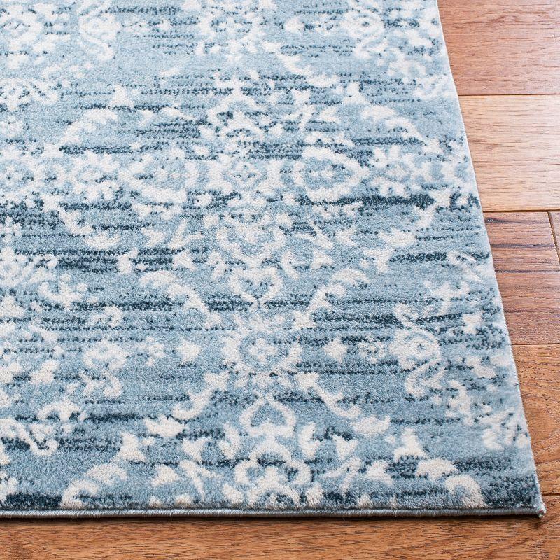 Blue Hand-Knotted Synthetic Area Rug, 4' x 6'