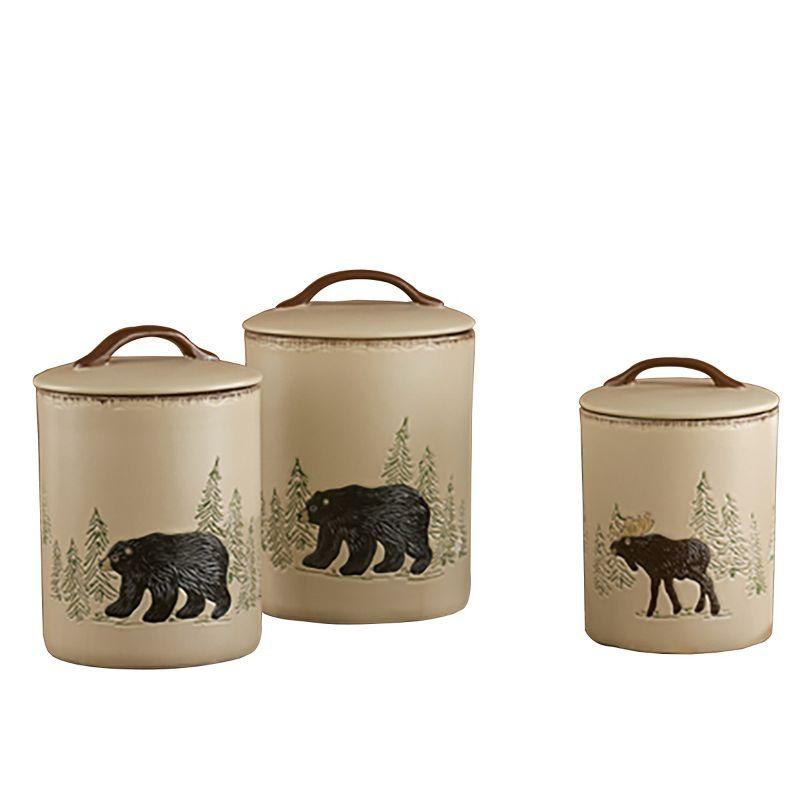 Rustic Beige Ceramic Wildlife Canister Set