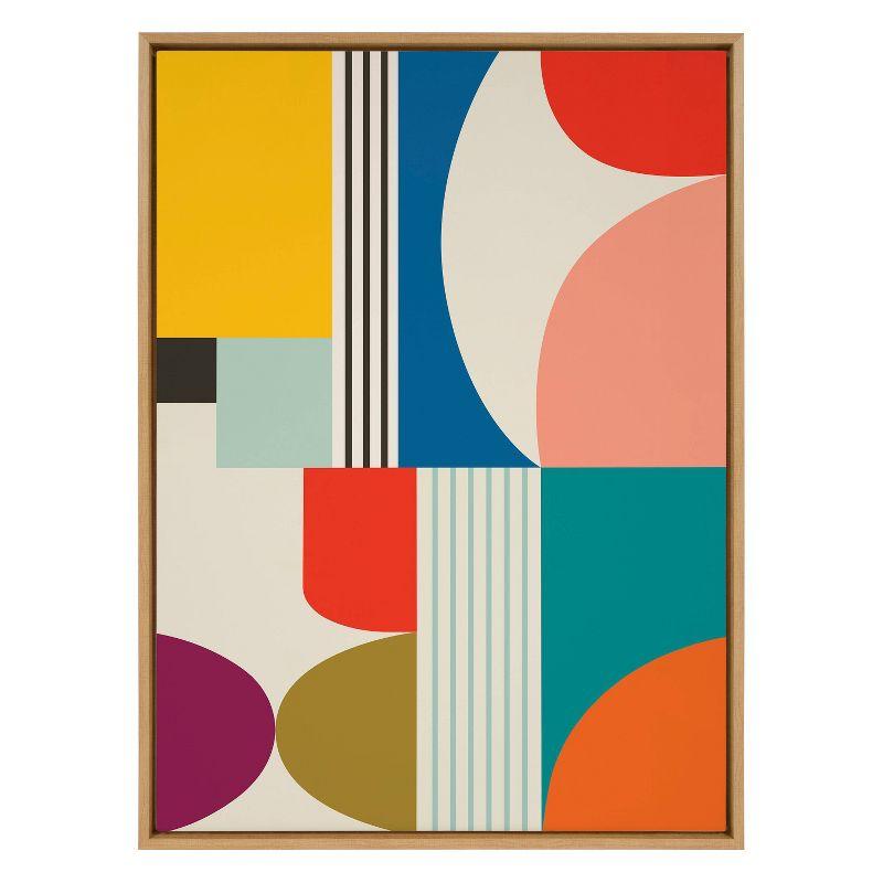 Sylvie Mid-Century Modern Pattern Framed Canvas - Kate & Laurel All Things Decor