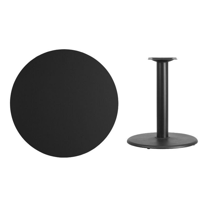 Flash Furniture 36'' Round Black Laminate Table Top with 24'' Round Table Height Base