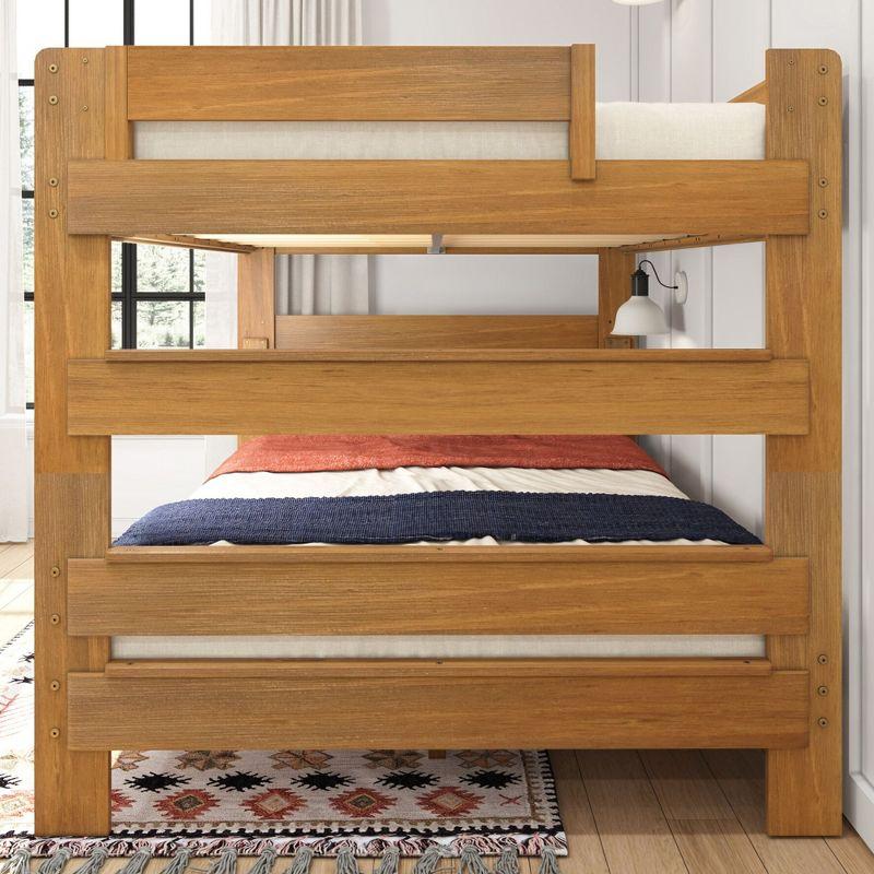 Max & Lily Bunk Bed, Queen-Over-Queen Bed Frame for Kids, Solid Wood Bunk Bed for Kids, No Box Spring Needed