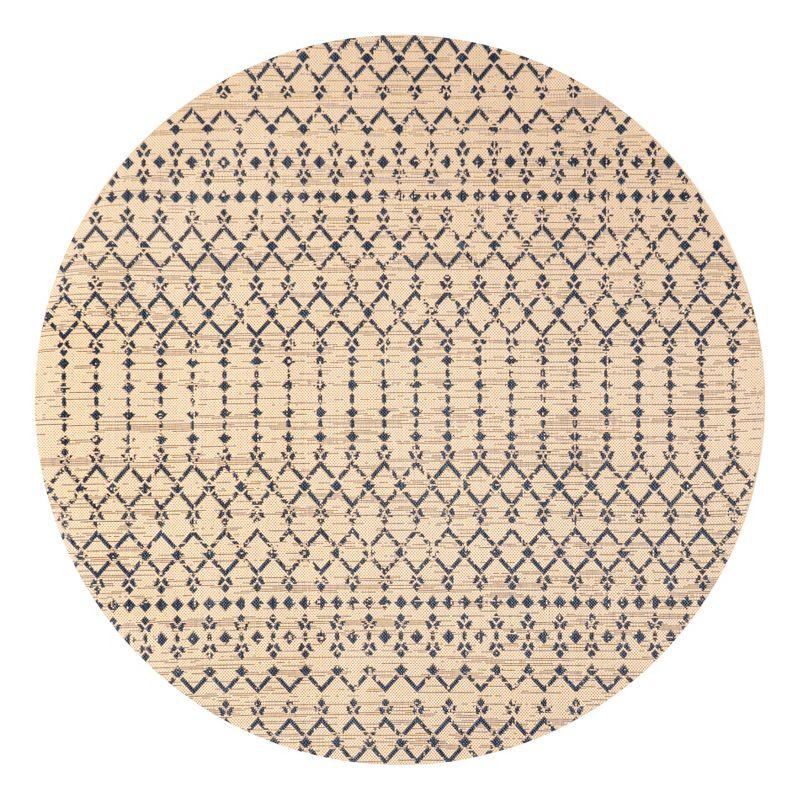 Ourika Moroccan Geometric Textured Weave Indoor/Outdoor Area Rug - JONATHAN Y