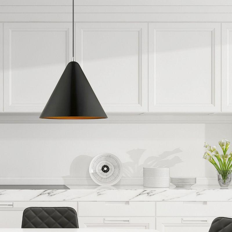 Livex Lighting Dulce 1 - Light Pendant in  Shiny Black