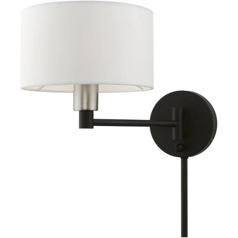 Livex Lighting 1 - Light Wall Light in  Black/Brushed Nickel