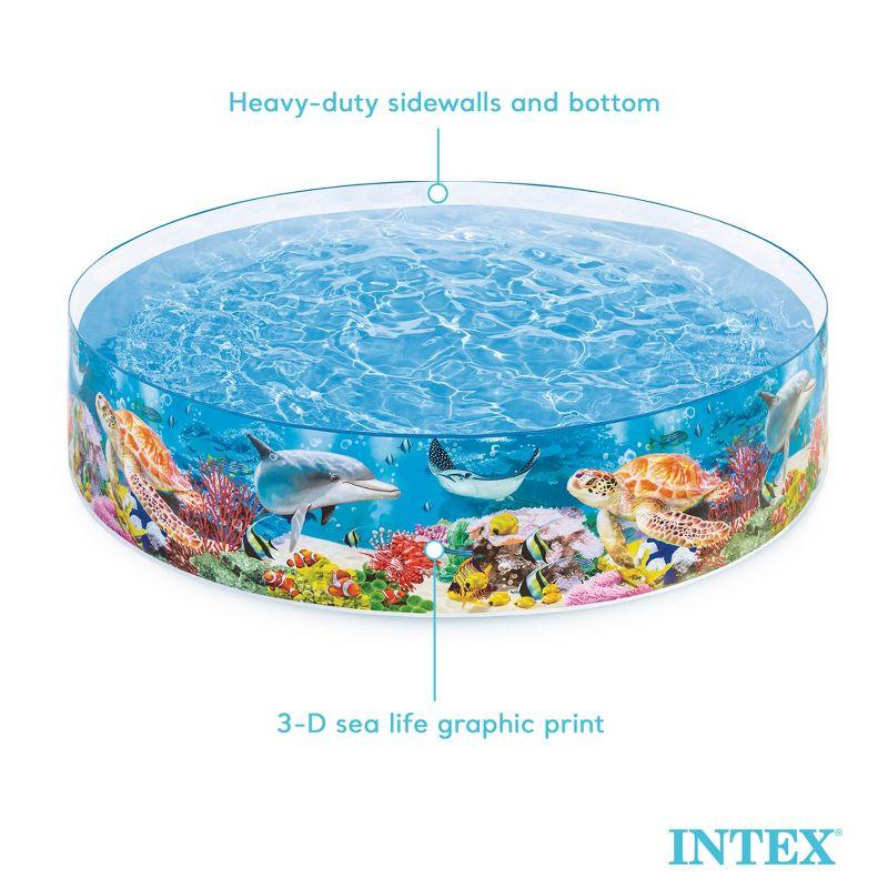 Intex Deep Sea Blue 8 feet x 18 inch SnapSet Instant Round Above Ground Swimming Kiddie Pool for Kids Ages 3 Years and Up