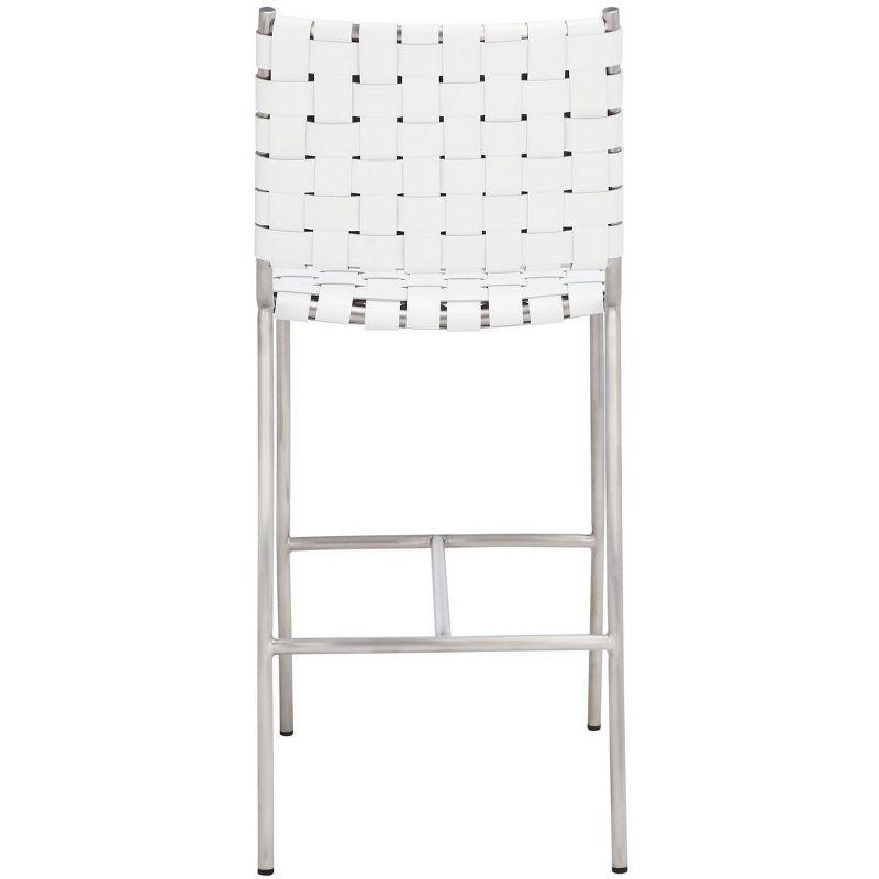 Olenna Woven Counter Stool - BST3011 - White/Silver - Safavieh