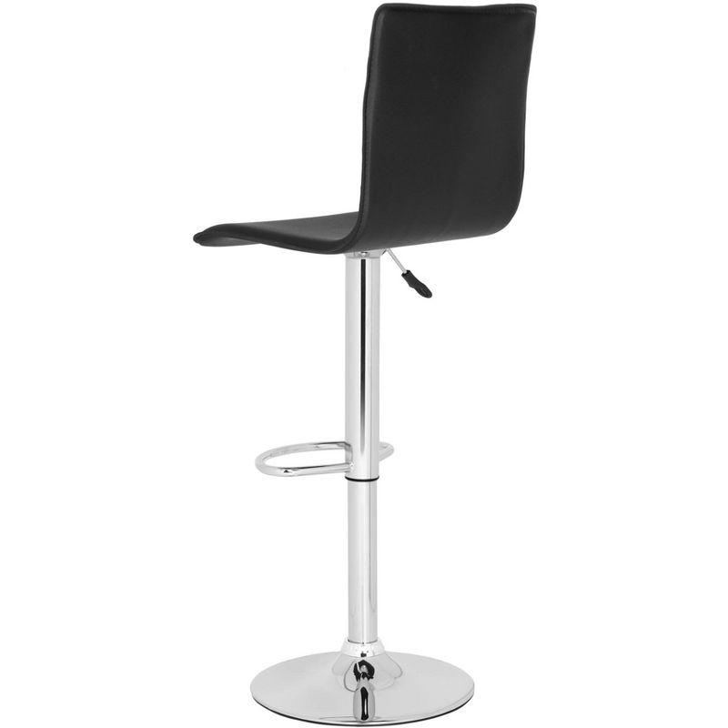 Magda Black Adjustable Swivel Bar Stool with Chrome Frame