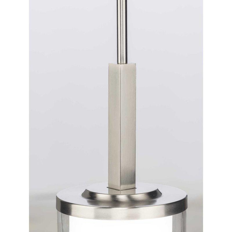 Progress Lighting Mast 1-Light Mini-Pendant, Brushed Nickel, Clear and Etched Glass Shade