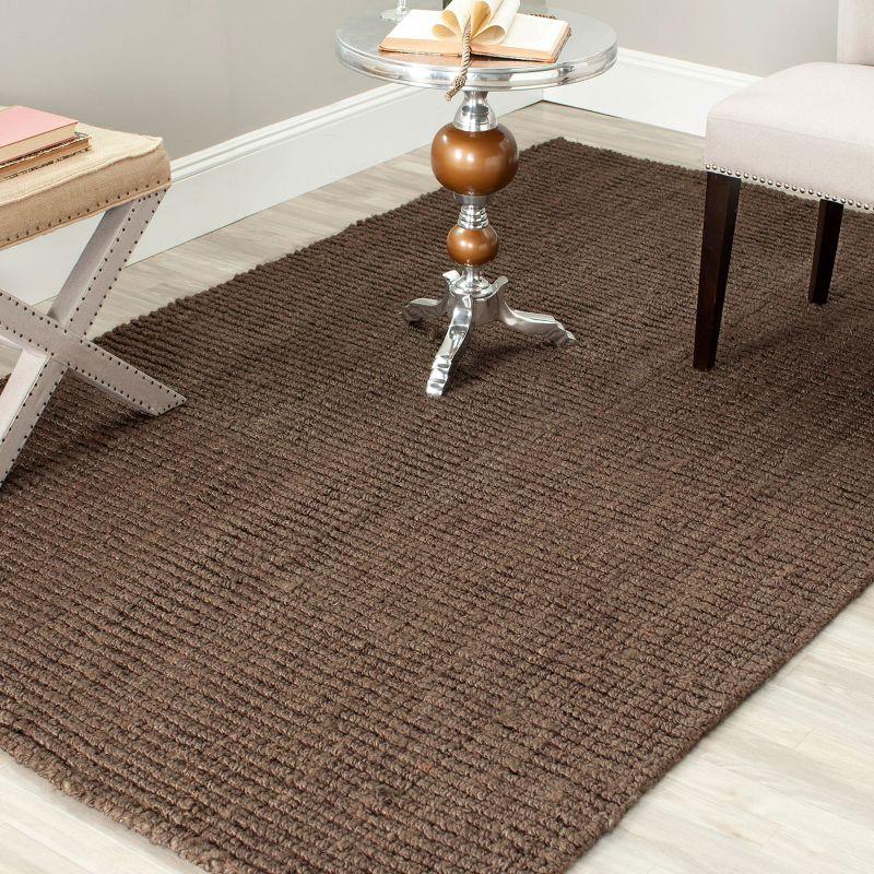 Hand-Knotted Coastal Charm Jute 5' x 8' Area Rug, Brown