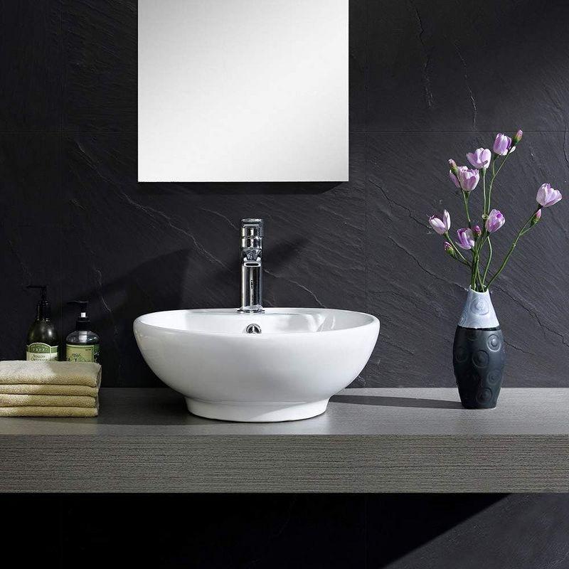 Fine Fixtures Round Vessel Sink Vitreous China With Overflow