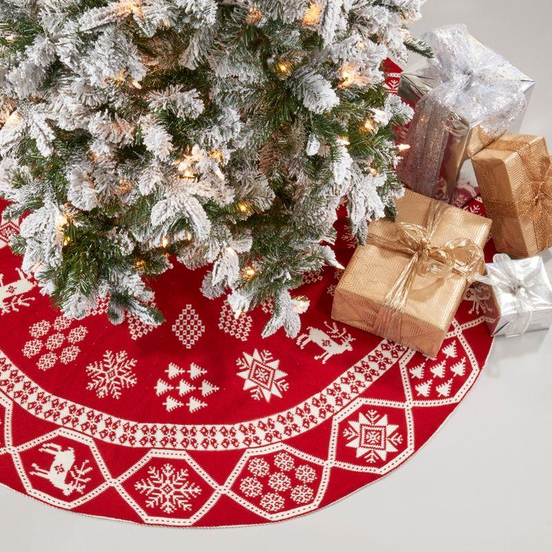 Two-Way Festive Knit Tree Skirt