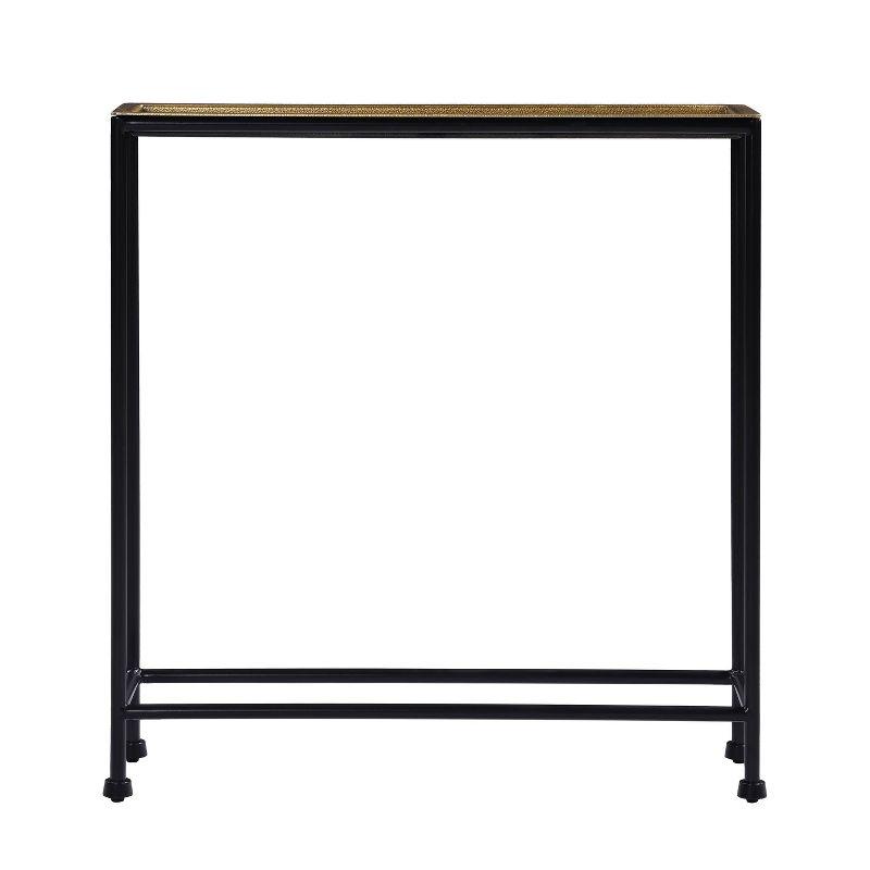 Comfort Pointe Tivoli Side Table Brass/Antique Bronze: Removable Tray, No Assembly, Metal Frame