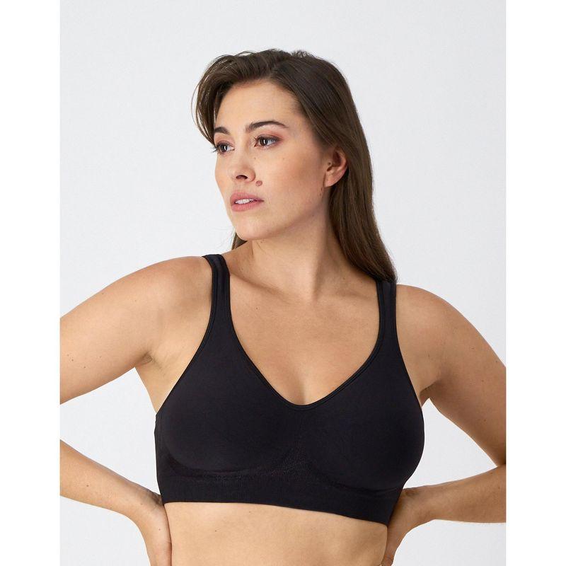 Bali Comfort Revolution ComfortFlex Fit Seamless 2-Ply Wireless Bra Black XL Women's