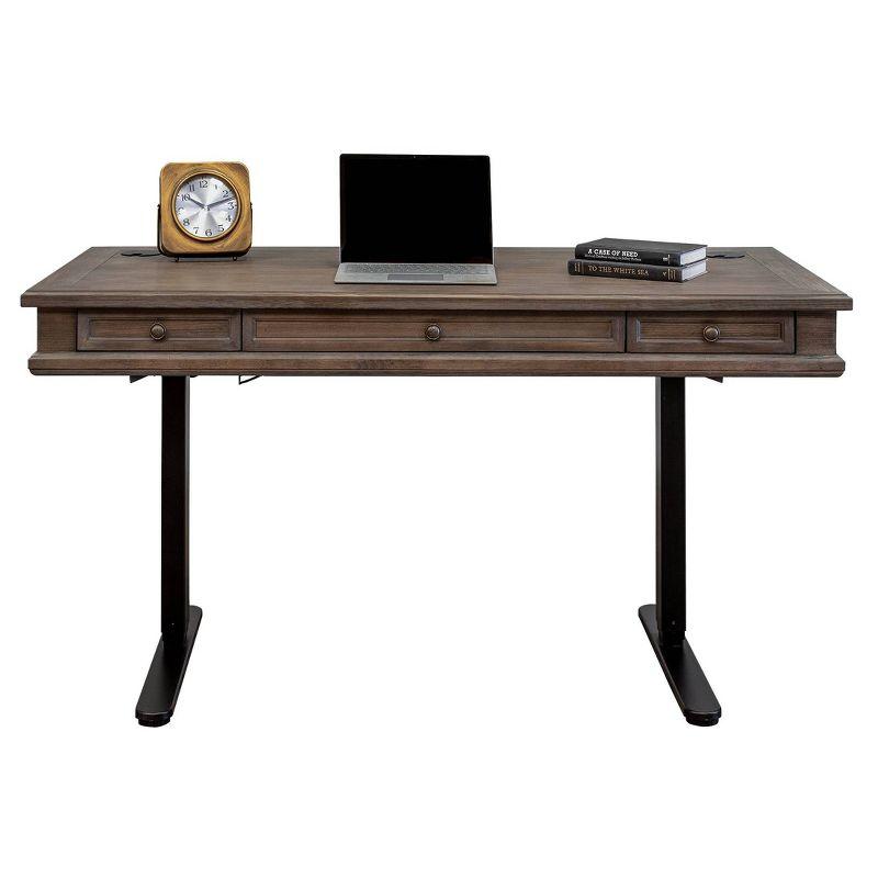 Carson Traditional Brown Adjustable Height Home Office Desk with USB