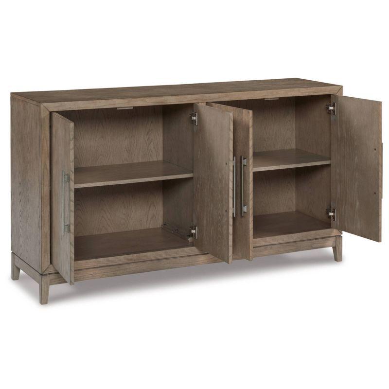 Chrestner Dining Server Black/Gray - Signature Design by Ashley: Contemporary Storage, 4-Door Sideboard