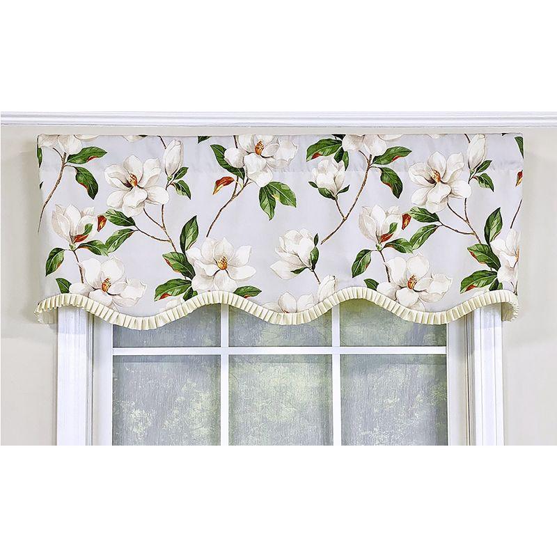 Cotton Blend Scalloped 50'' W Window Valance