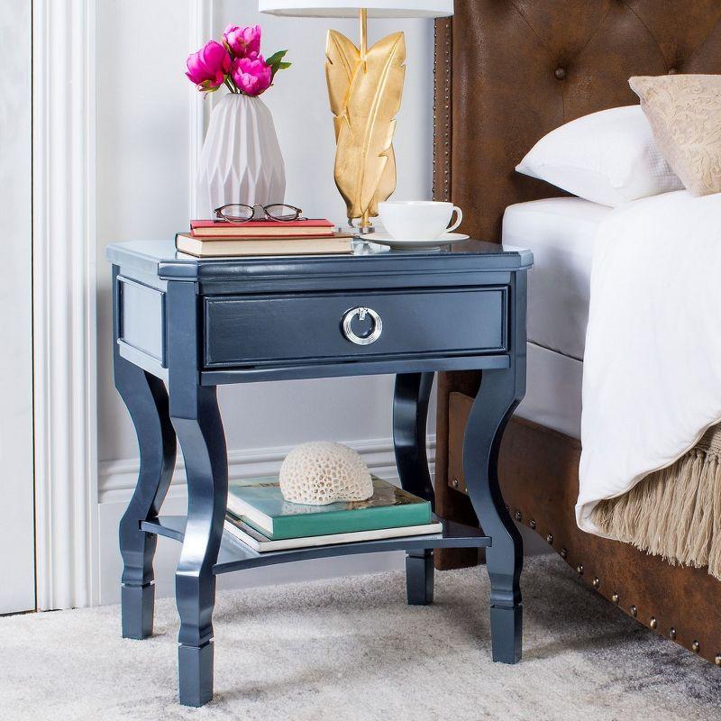 Alaia 1 Drawer Night Stand - Navy - Safavieh