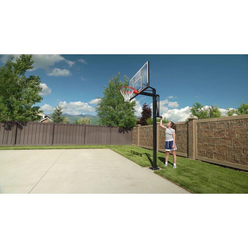 Adjustable 44" Portable Basketball Hoop with UV-Protected Backboard