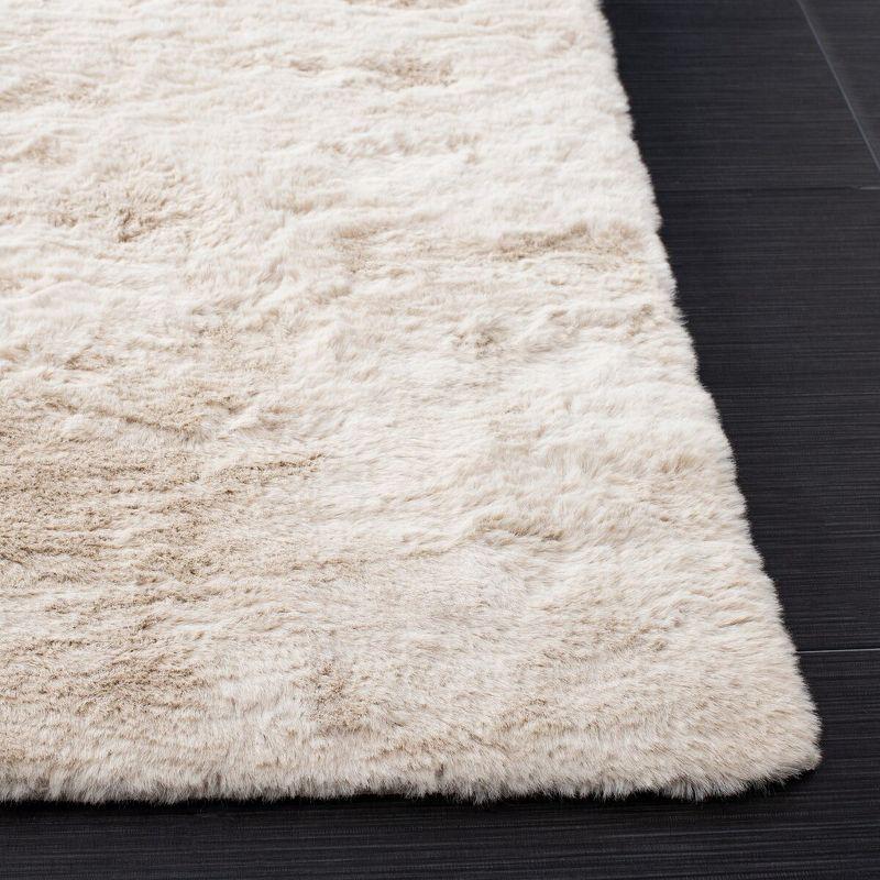 Beige Faux Sheepskin 2' x 3' Shag Area Rug