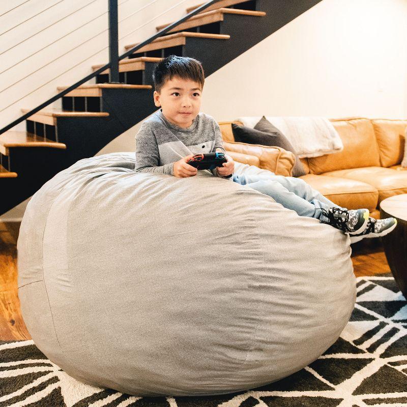Big Joe Large 4 Foot Foam Filled Bean Bag Chair with Soft Removeable Cover