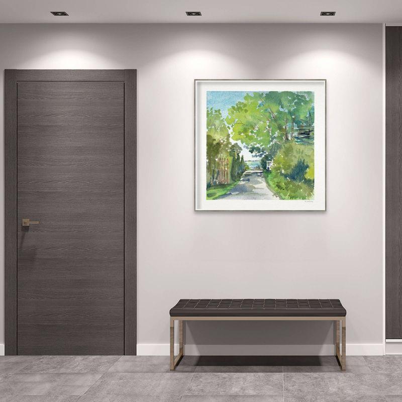 41" x 41" The Lane and Sea by Patricia Shaw Wood Framed Wall Art Print - Amanti Art : Giclee Print, Hardwood Frame