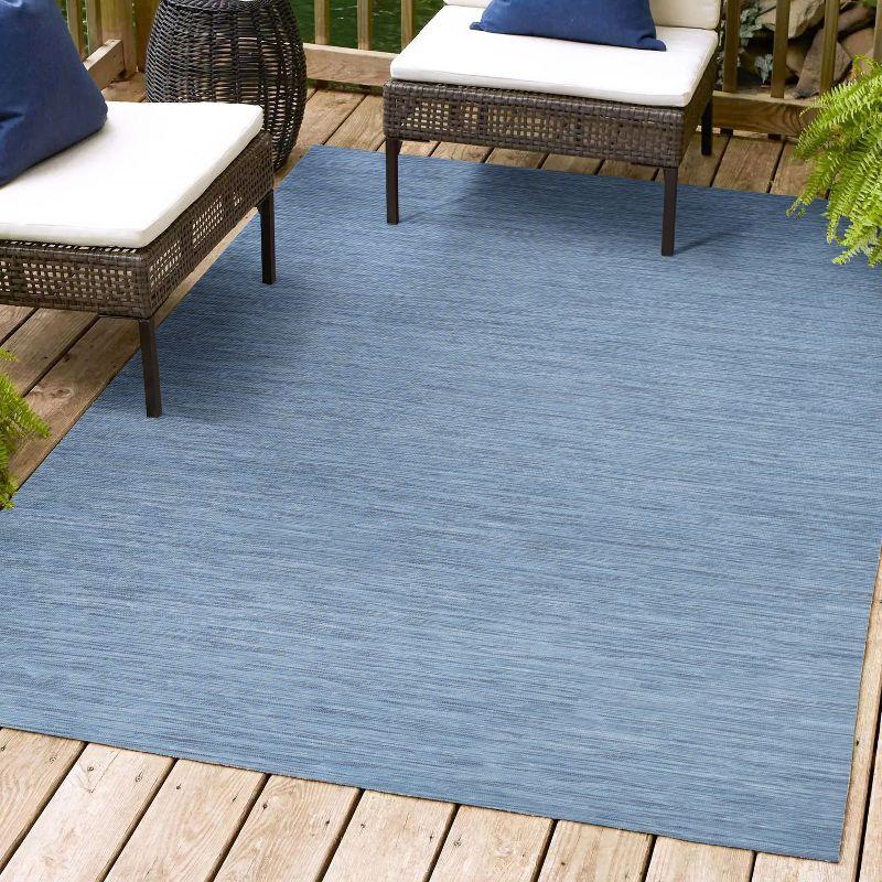 9'x12' Ethan Modern Flatweave Solid  Area Rug, Blue - JONATHAN Y
