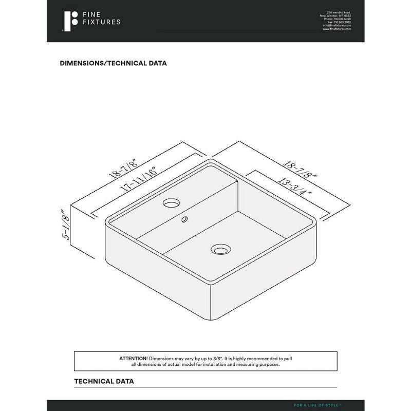 White Ceramic Square Vessel Bathroom Sink