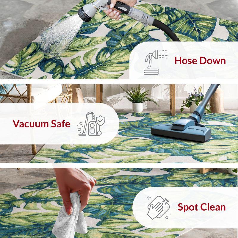 Nuloom Lisa Floral & Paisley 4x6 Indoor/Outdoor Area Rug for Living Room Patio Deck Front Porch Kitchen, Green Multicolor/Ivory