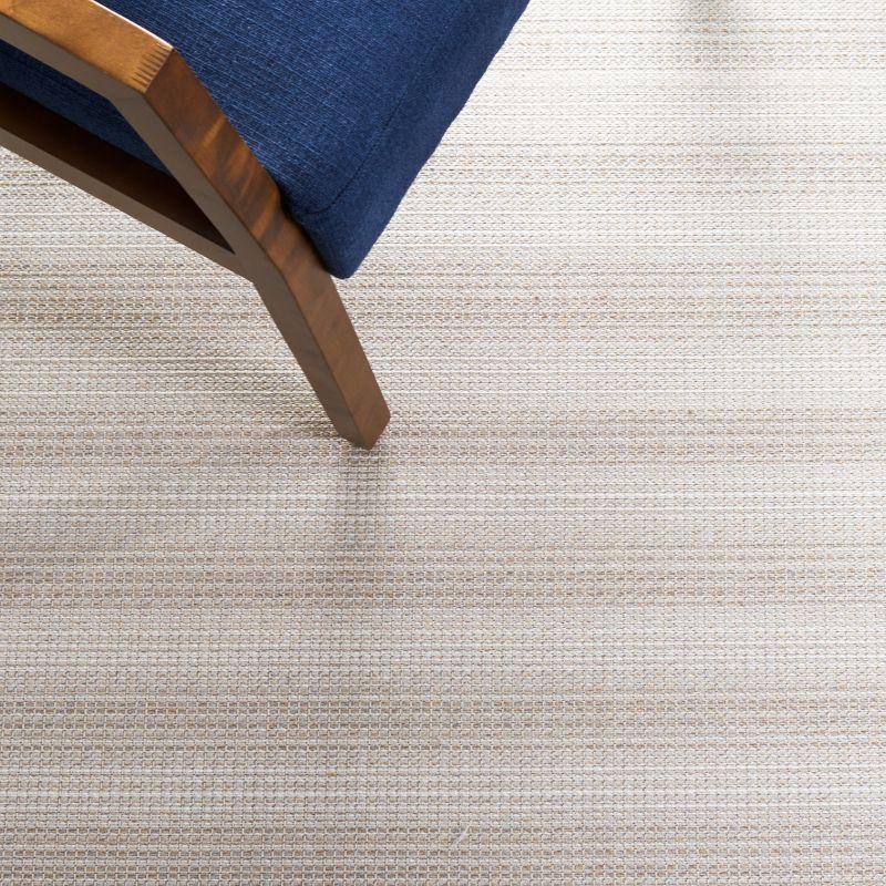 Ivory Taupe Flat Woven Synthetic Area Rug 5' x 7'