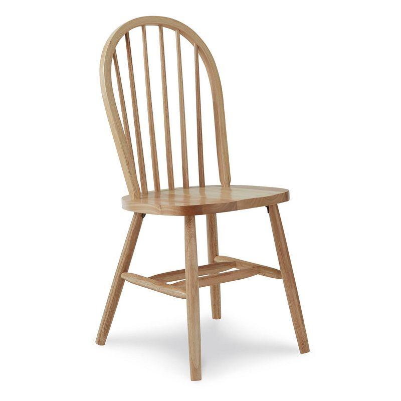 Windsor High Spindle Back Armless Chair - International Concepts: Solid Wood, Unupholstered, Rubberwood Legs